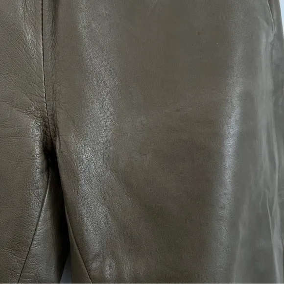 Amanda Wakeley London Desert Khaki Leather Jogger
