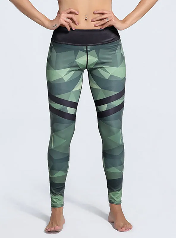 Army Green Stripe Quick Dry Pants Elastic