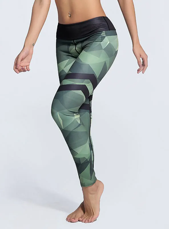 Army Green Stripe Quick Dry Pants Elastic