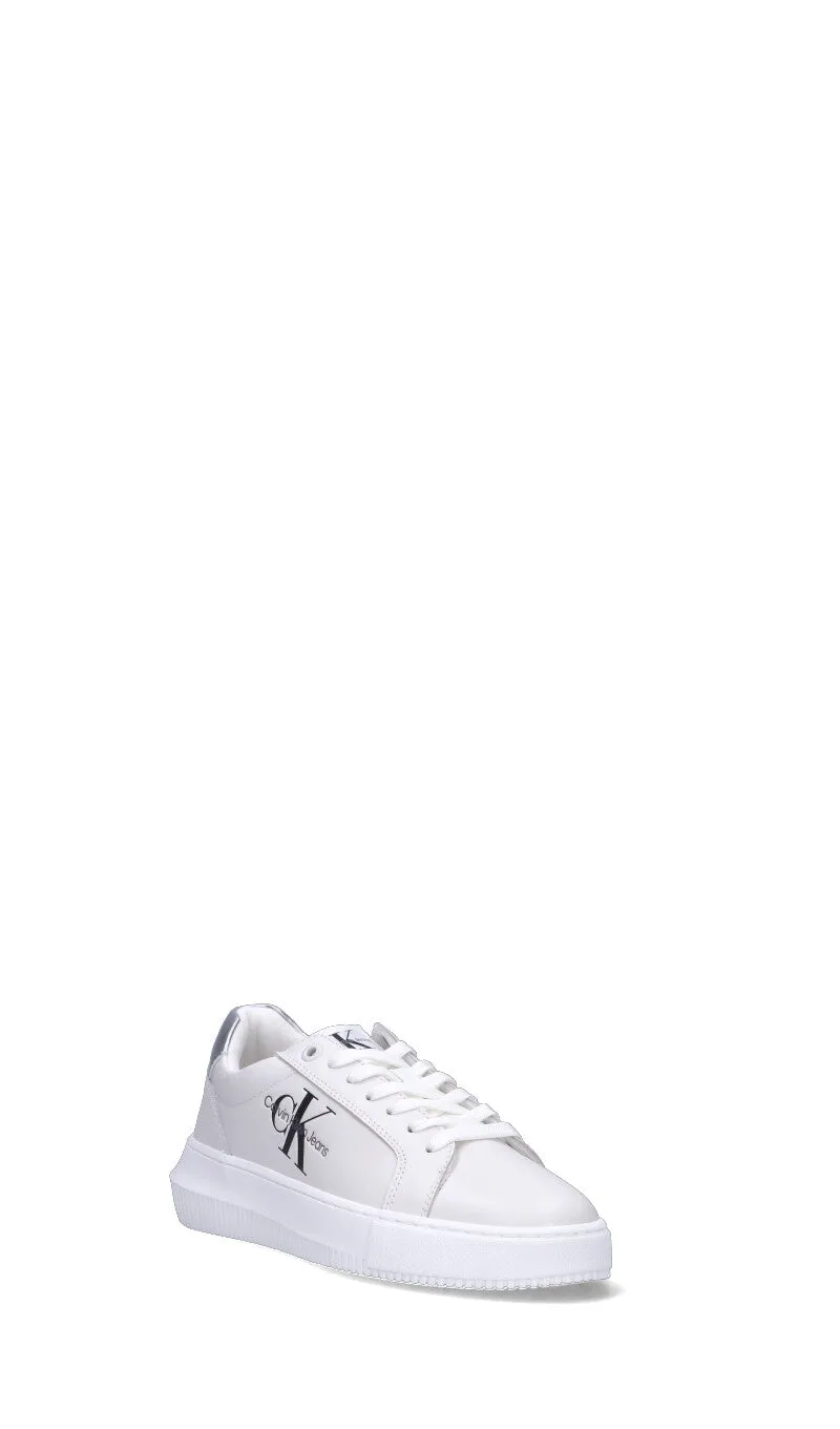 CALVIN KLEIN JEANS Sneaker donna bianca/argento in pelle