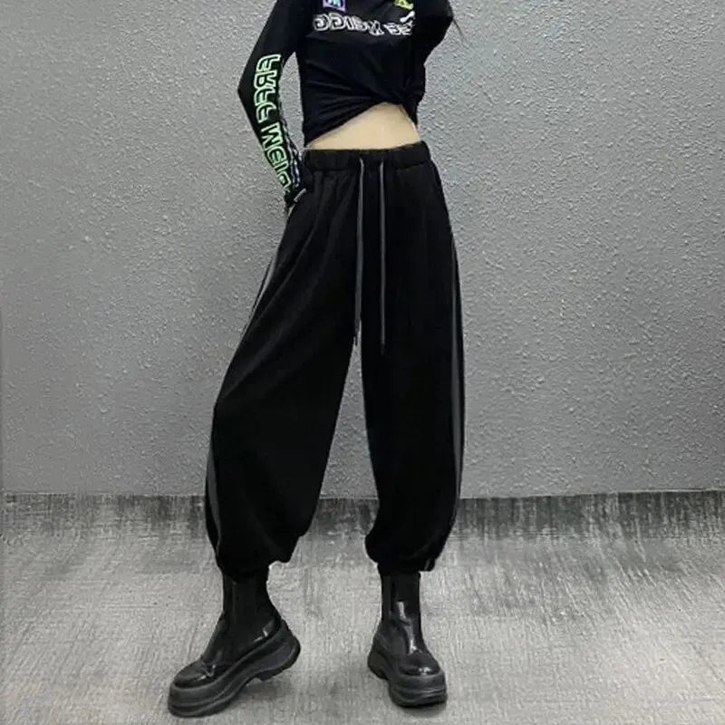 Harajuku High Waist Side Stripe Loose Harem Pants