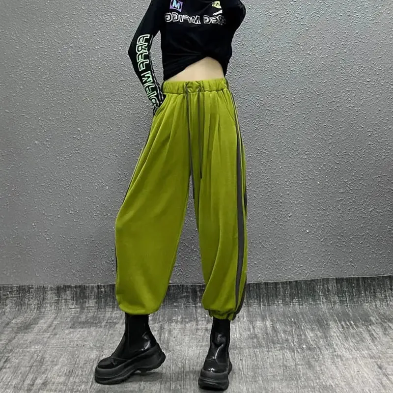 Harajuku High Waist Side Stripe Loose Harem Pants