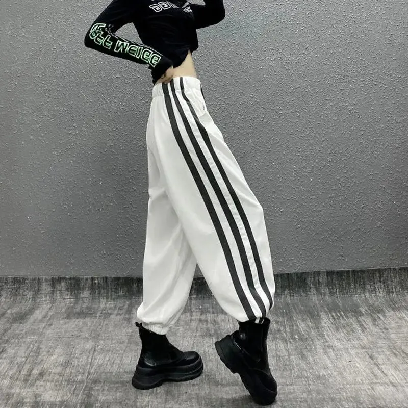 Harajuku High Waist Side Stripe Loose Harem Pants
