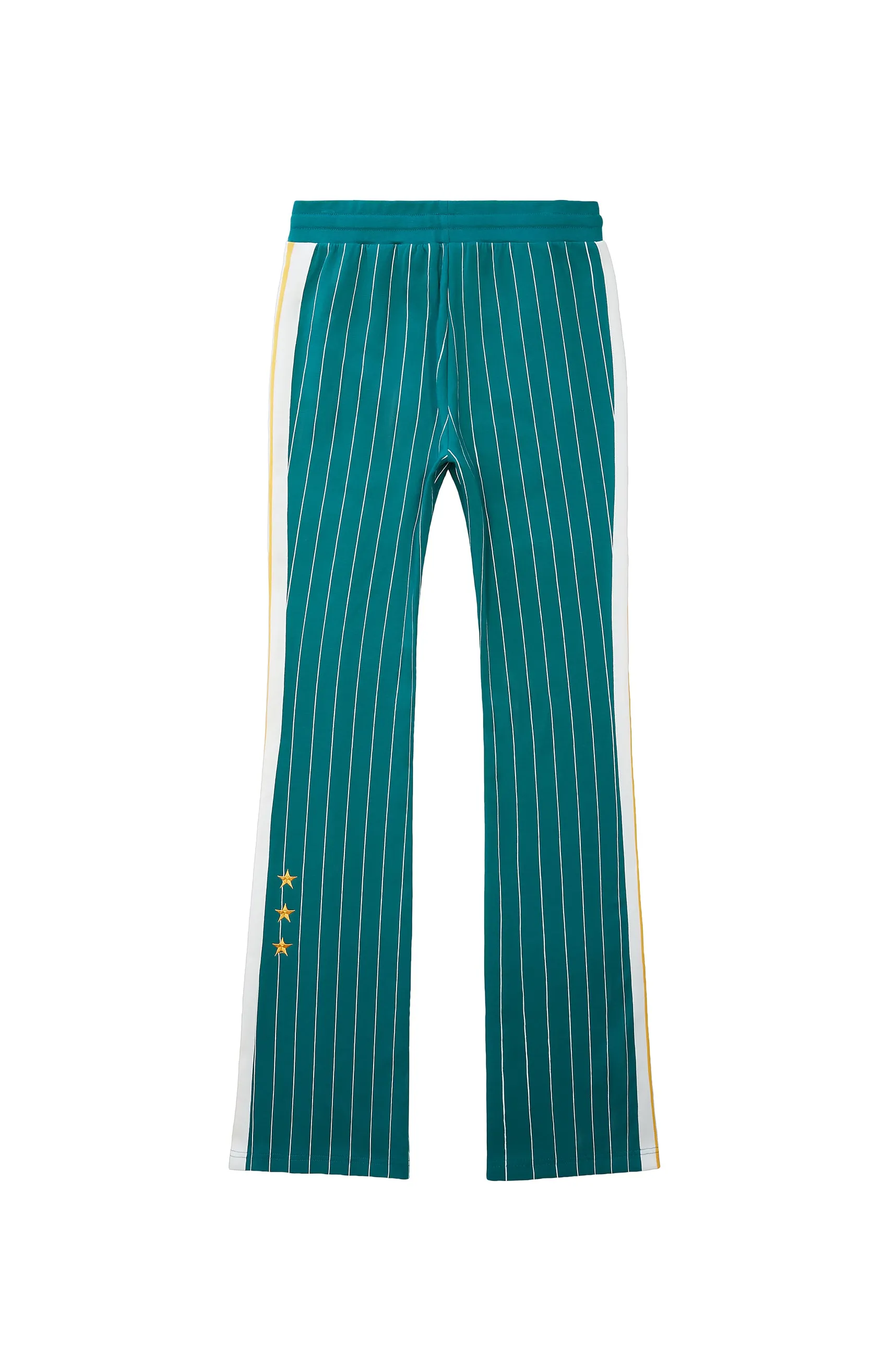 Pin Striped Varsity Track Pants - Alpine Green